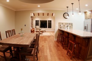 The Dining, kitchen and Living create wide open living space to hangout